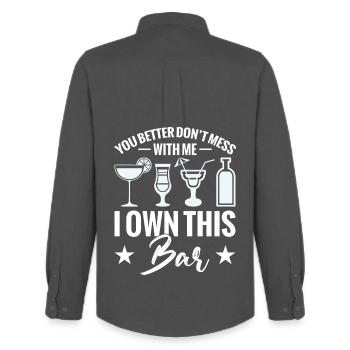 Barmaid, Bar-Enthusiast, Barkeeper, Barbesitzer, Pub - Männer Oxford Hemd von Stanley/Stella - Anthrazit - Hinten - AI Model Male 185 dark (185cm)