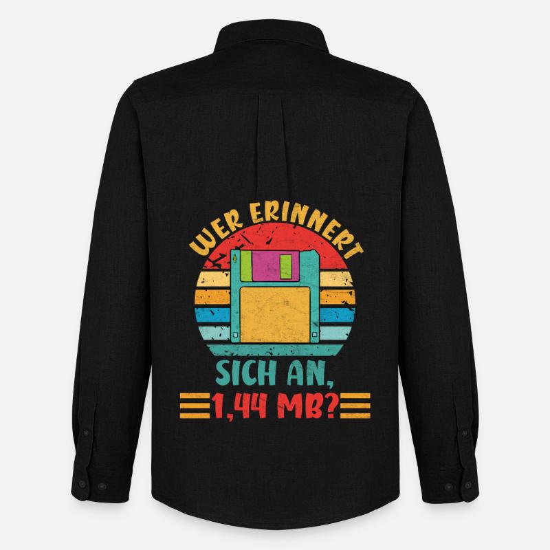 Coder WHO REMEMBERS 1.44 MB? FUNNY - Men's Oxford Shirt by Stanley/Stella - black