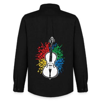 Résumé de la musique du violoncelliste - Chemise Oxford homme Stanley/Stella - noir - Dos - AI Model Male 185 dark (185cm)