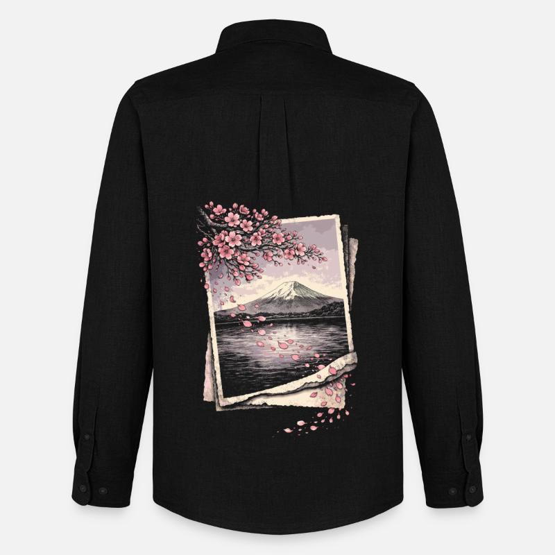 Kirschblüten Sakura Kirschblüte - Männer Oxford Hemd von Stanley/Stella - Schwarz