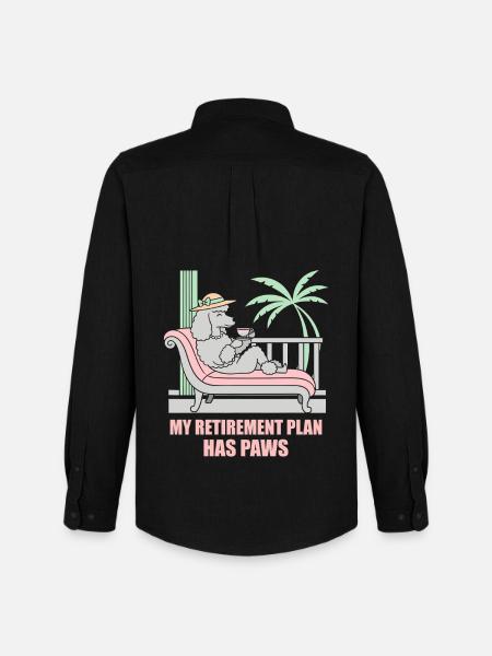 Retirement with paws poodle pension dog - Men's Oxford Shirt by Stanley/Stella - black