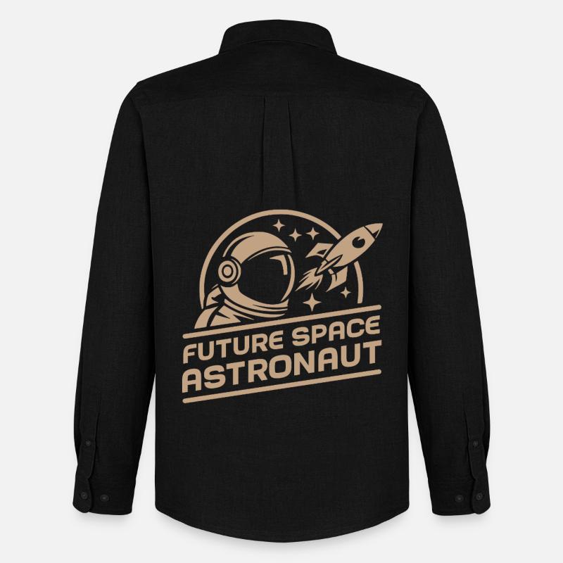 Future astronaute spatial : aventure rétro spatiale - Chemise Oxford homme Stanley/Stella - noir