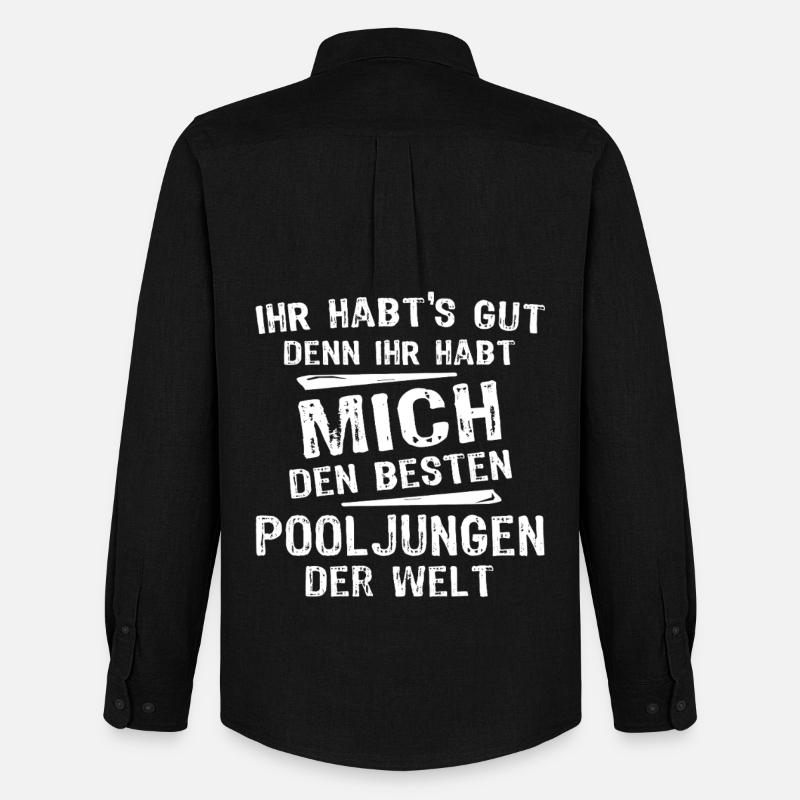 Pooljunge - Männer Oxford Hemd von Stanley/Stella - Schwarz