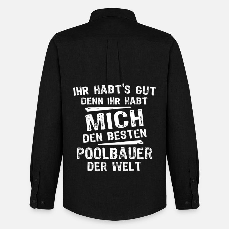 Poolbauer - Männer Oxford Hemd von Stanley/Stella - Schwarz
