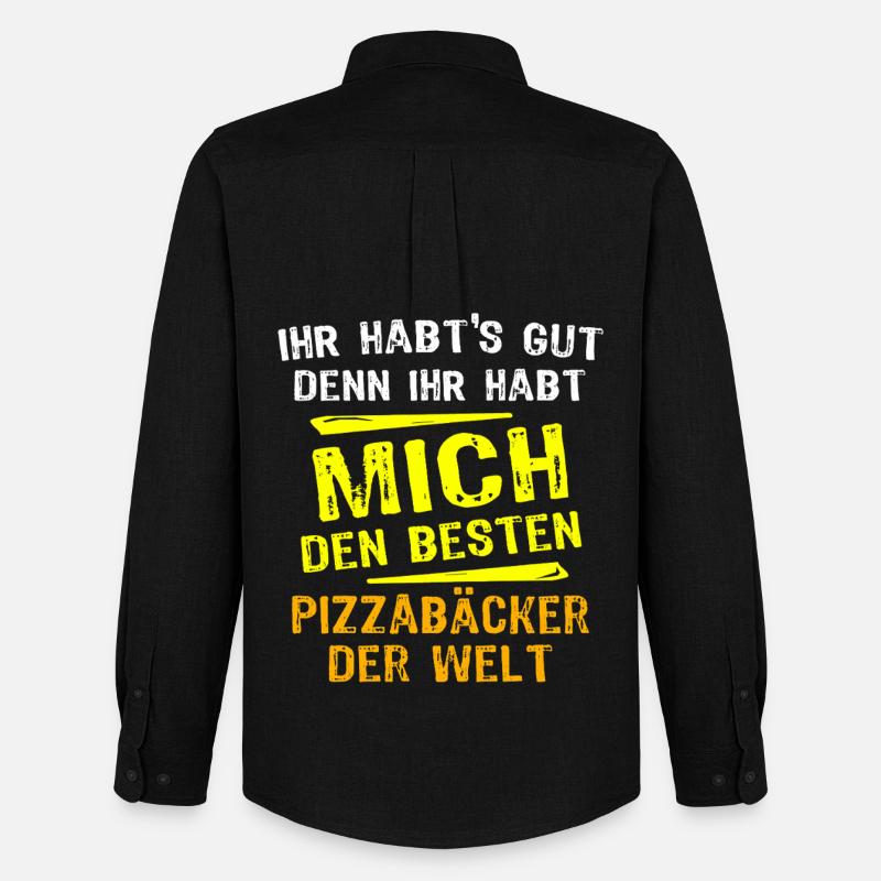 Pizzabäcker Geschenk - Männer Oxford Hemd von Stanley/Stella - Schwarz