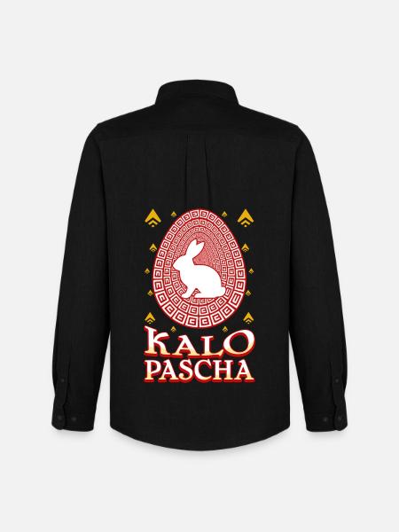 Kalo Pascha Happy Easter Greek Easter - Men's Oxford Shirt by Stanley/Stella - black
