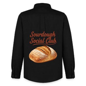 Sauerteig-Sozialclub Brotbacker Lokaler Bäcker - Männer Oxford Hemd von Stanley/Stella - Schwarz - Hinten - AI Model Male 185 dark (185cm)