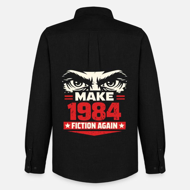 Make 1984 Fiction Again - Männer Oxford Hemd von Stanley/Stella - Schwarz