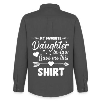 Lustiges Mama-Shirt – Geschenk von Schwiegertochter - Männer Oxford Hemd von Stanley/Stella - Anthrazit - Hinten - AI Model Male 185 dark (185cm)