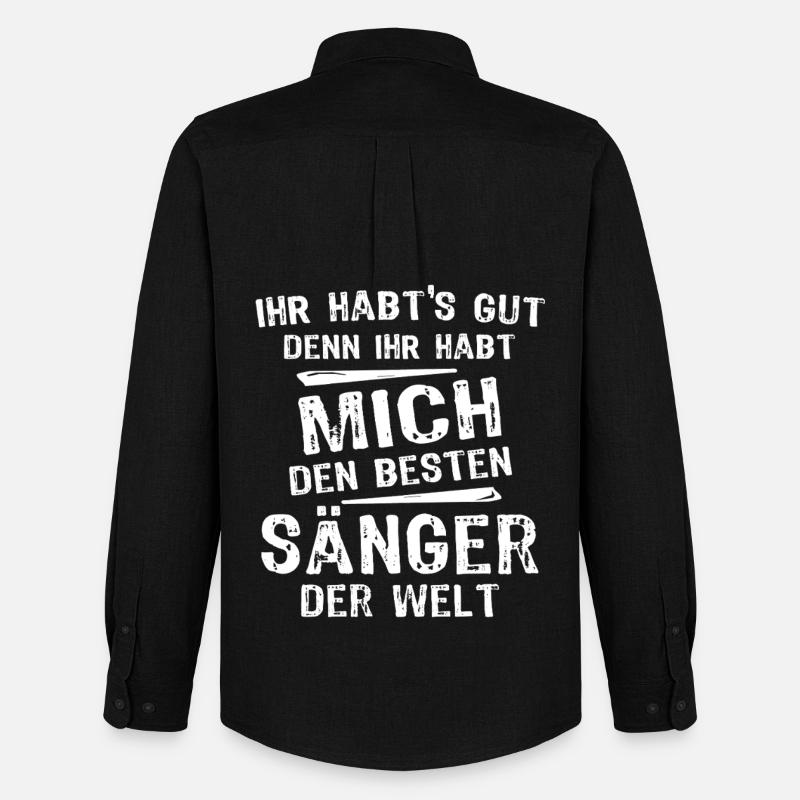 Sänger - Männer Oxford Hemd von Stanley/Stella - Schwarz