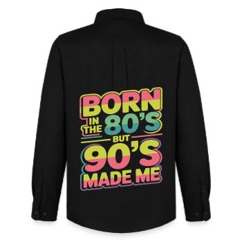 Né dans les années 80 Mais les années 90 m’ont rendu rétro - Chemise Oxford homme Stanley/Stella - noir - Dos - AI Model Male 185 dark (185cm)