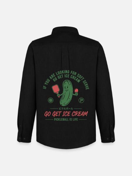 Pickleball Funny Player Go Get Cream - Men's Oxford Shirt by Stanley/Stella - black