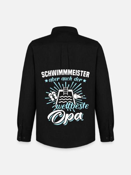 Bademeister Opa Schwimmmeister - Männer Oxford Hemd von Stanley/Stella - Schwarz