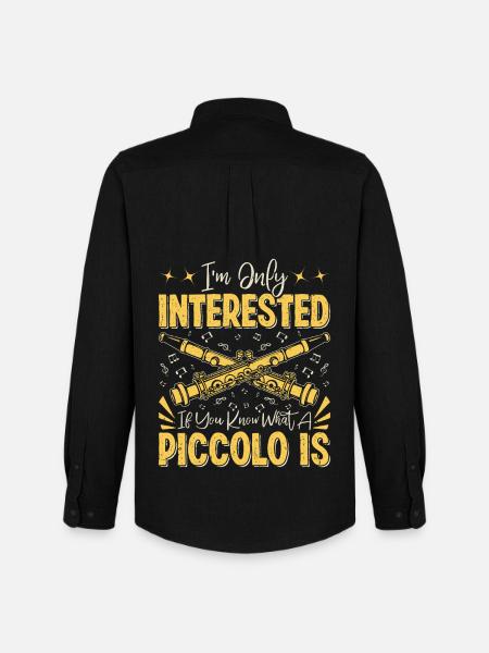 Piccoloist Marching Band Instrument Musician - Men's Oxford Shirt by Stanley/Stella - black