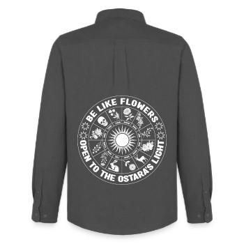 Be Like Flowers Pagan Easter Ostara Light - Men's Oxford Shirt by Stanley/Stella - anthracite - Back - AI Model Male 185 dark (185cm)