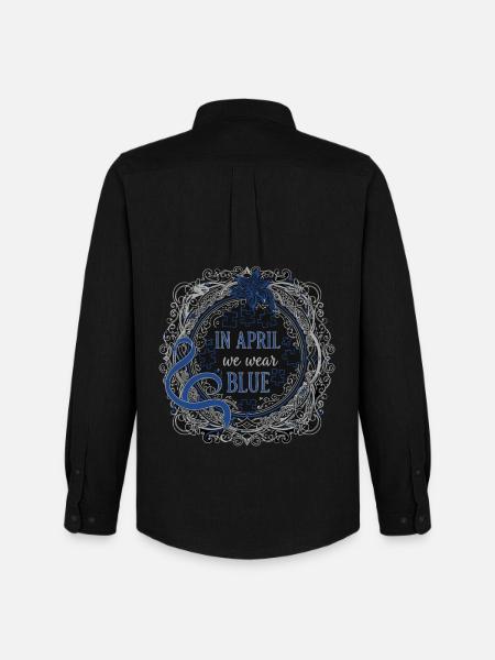 En abril llevamos Blue Autism - Camisa Oxford hombre Stanley/Stella - negro