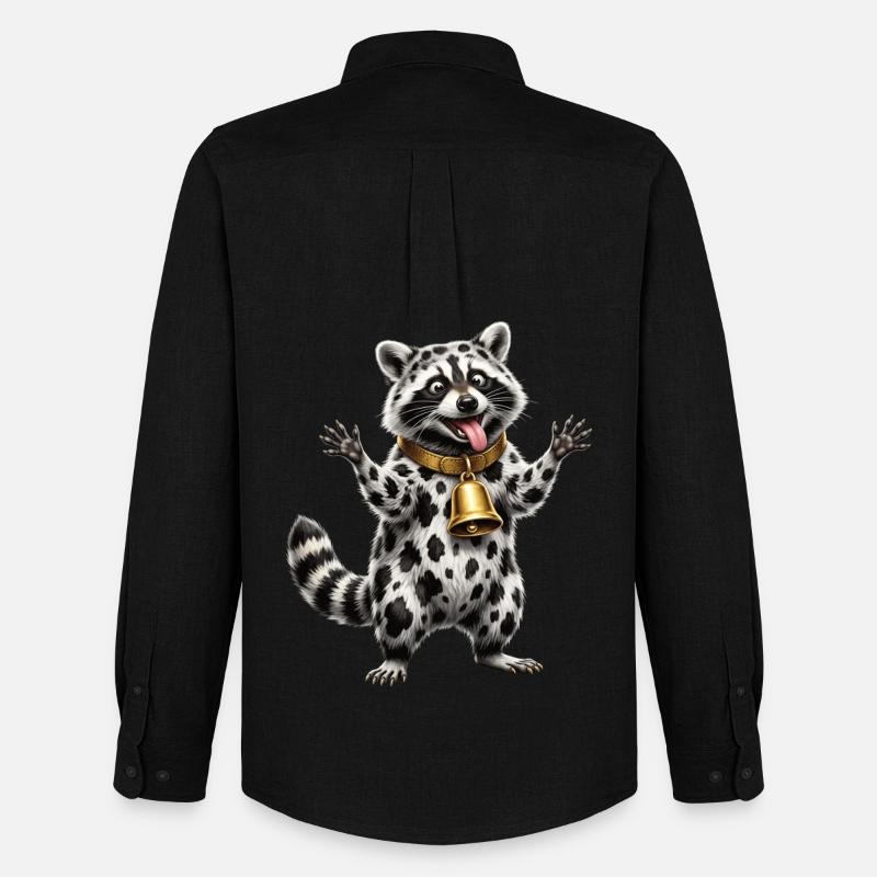 Lustiges Mischlings-Waschbär-Kuh-Muster - Männer Oxford Hemd von Stanley/Stella - Schwarz