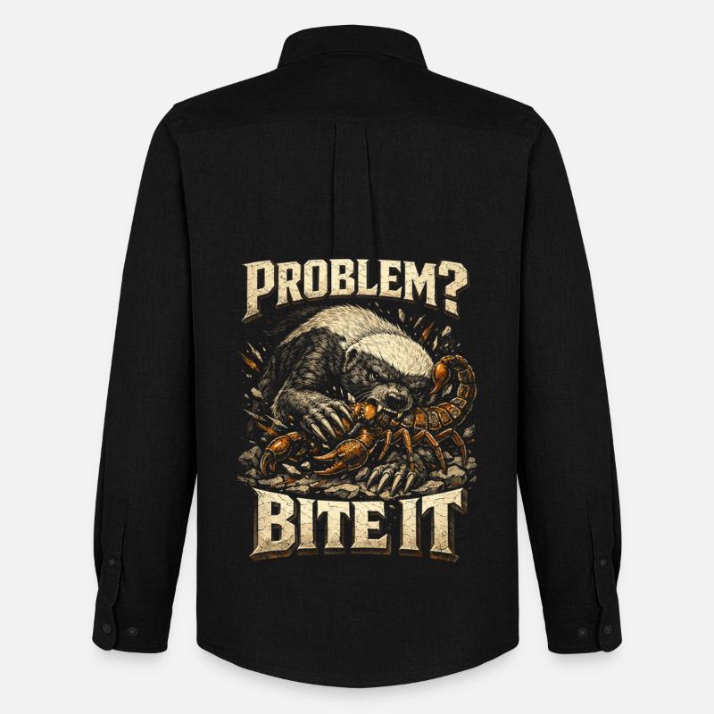 Honungsgrävling Honungsgrävling Djurproblem? Bit i det - Stanley/Stella Oxfordskjorta Herr - svart