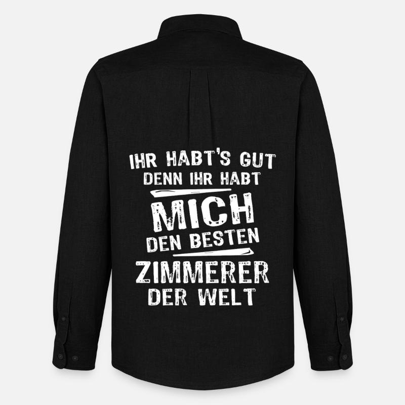 Zimmerer - Männer Oxford Hemd von Stanley/Stella - Schwarz