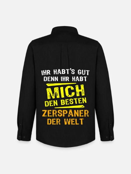 Zerspaner Geschenk - Männer Oxford Hemd von Stanley/Stella - Schwarz