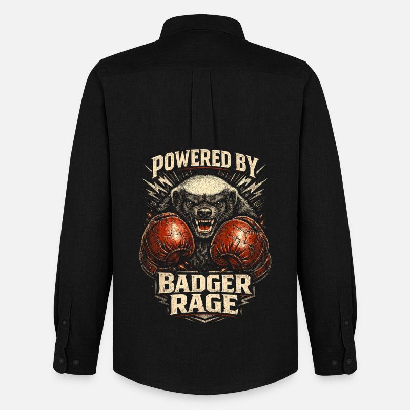 Honigdachs Honey Badger Tier - Männer Oxford Hemd von Stanley/Stella - Schwarz