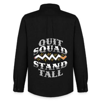 Non-smoker Ex Smoker Quit Squad - Men's Oxford Shirt by Stanley/Stella - black - Back - AI Model Male 185 dark (185cm)