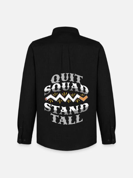 Non-smoker Ex Smoker Quit Squad - Men's Oxford Shirt by Stanley/Stella - black