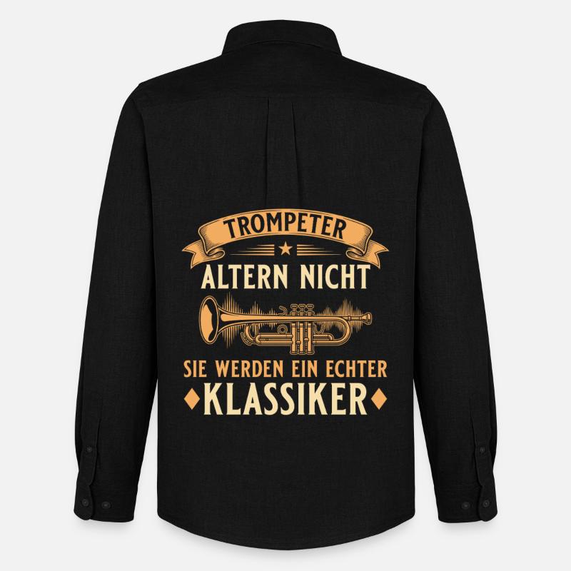 Trompeter altern nicht - Echter Klassiker Musiker - Männer Oxford Hemd von Stanley/Stella - Schwarz