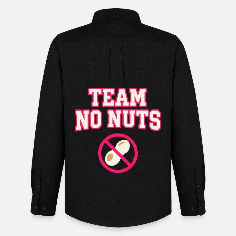 Team No Nuts mit Erdnuss Symbol - Männer Oxford Hemd von Stanley/Stella - Schwarz