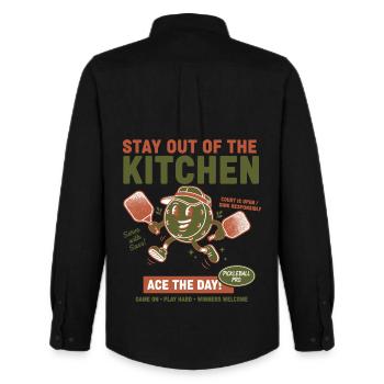 Pickleball Funny Player Pickle Ball Stay Out Of - Men's Oxford Shirt by Stanley/Stella - black - Back - AI Model Male 185 dark (185cm)
