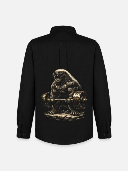 Honigdachs Honey Badger Tier - Männer Oxford Hemd von Stanley/Stella - Schwarz