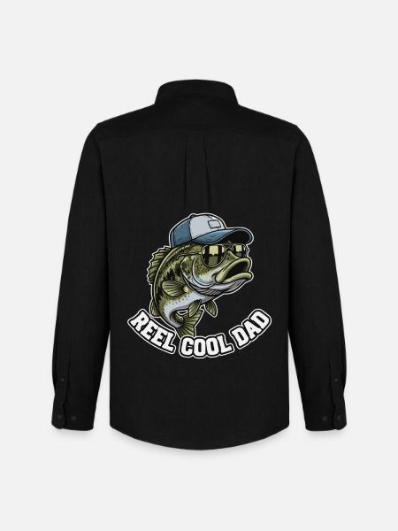 Reel Cool Dad Fishing Dad Father - Men's Oxford Shirt by Stanley/Stella - black