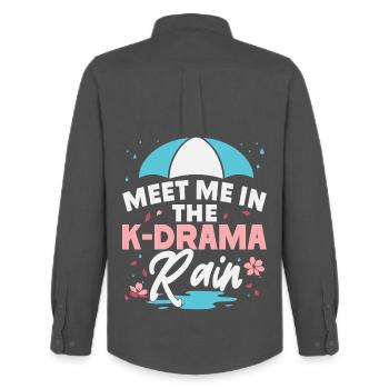 Les fans de K-drama rencontrent « moi dans le - Chemise Oxford homme Stanley/Stella - charbon - Dos - AI Model Male 185 dark (185cm)