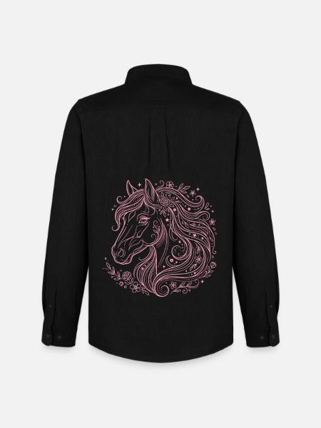 Équitation à tête de cheval - Chemise Oxford homme Stanley/Stella - noir