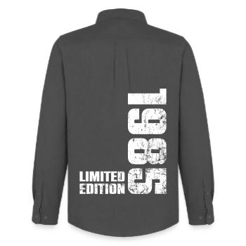 41 Year Old 1985 Man Woman Birthday Gift - Men's Oxford Shirt by Stanley/Stella - anthracite - Back - AI Model Male 185 dark (185cm)