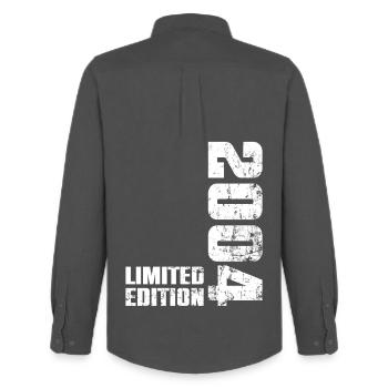 22 Year Anniversary Gift 2004 Man Woman - Men's Oxford Shirt by Stanley/Stella - anthracite - Back - AI Model Male 185 dark (185cm)