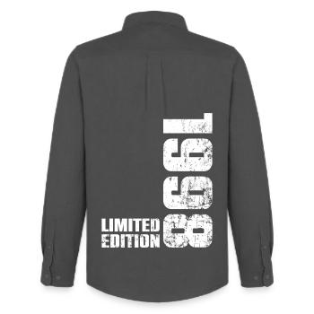 Cadeau d'anniversaire 28 ans 1998 Homme Femme - Chemise Oxford homme Stanley/Stella - charbon - Dos - AI Model Male 185 dark (185cm)