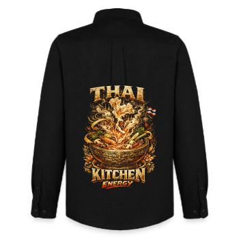 Thailand Thai Pride Thai Kitchen Energy - Männer Oxford Hemd von Stanley/Stella - Schwarz - Hinten - AI Model Male 185 dark (185cm)