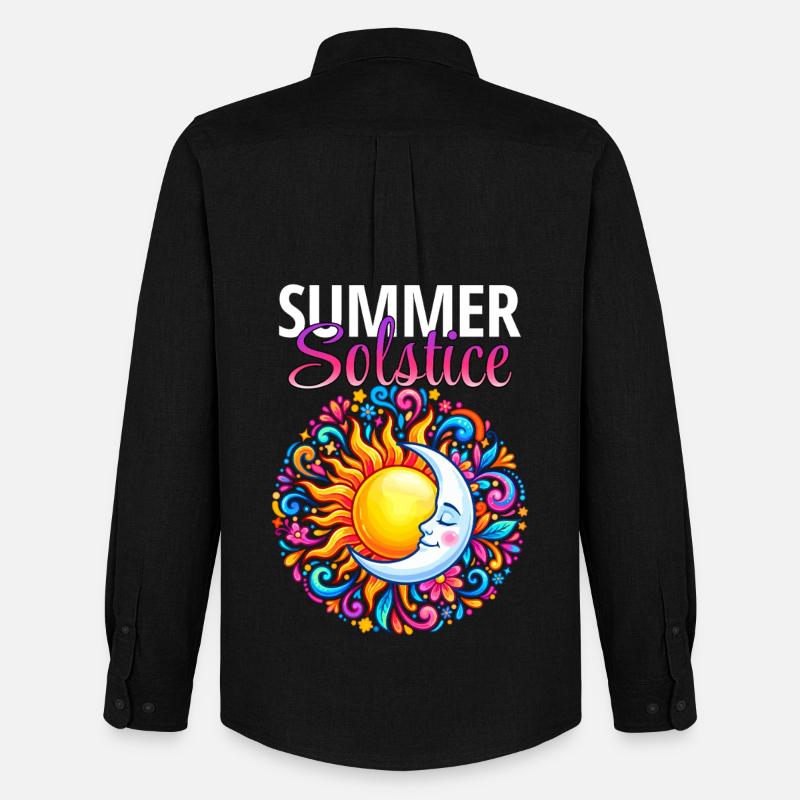 Litha Pagan Solstice d’été Midsommar - Chemise Oxford homme Stanley/Stella - noir