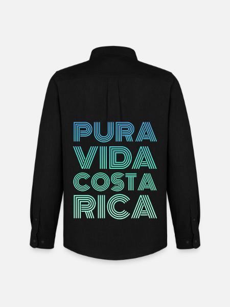 Pura Vida Costa Rica - Männer Oxford Hemd von Stanley/Stella - Schwarz