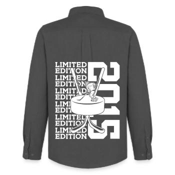 LIMITED EDITION 2015 EISHOCKEY 11. GEBURTSTAG - Männer Oxford Hemd von Stanley/Stella - Anthrazit - Hinten - AI Model Male 185 dark (185cm)