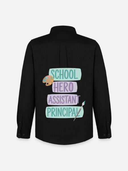 School Hero Assistant Principal - Männer Oxford Hemd von Stanley/Stella - Schwarz