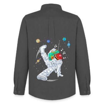 Chemise de danse Astronaut Rapper - Chemise Oxford homme Stanley/Stella - charbon - Dos - AI Model Male 185 dark (185cm)