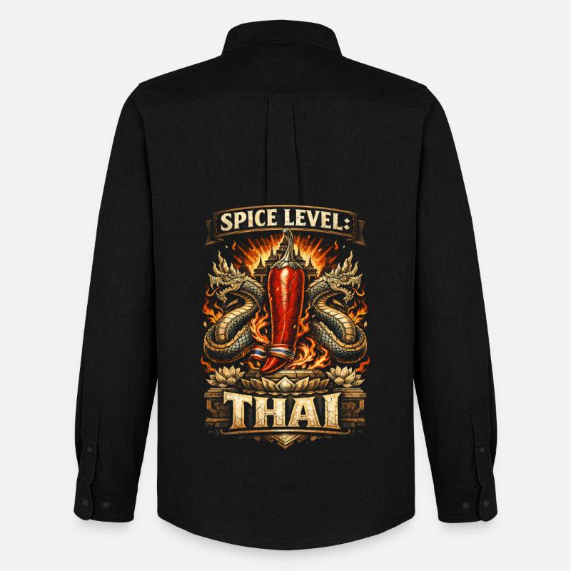 Thailand Thai Pride Spice Level Thai - Männer Oxford Hemd von Stanley/Stella - Schwarz