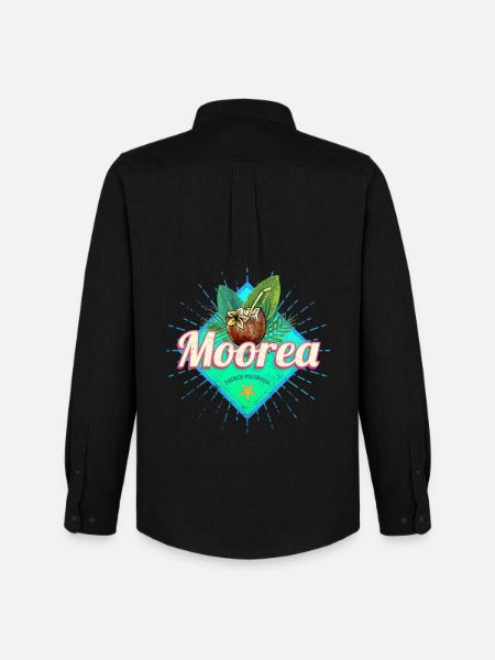 Moorea French Polynesia Island Souvenir - Men's Oxford Shirt by Stanley/Stella - black