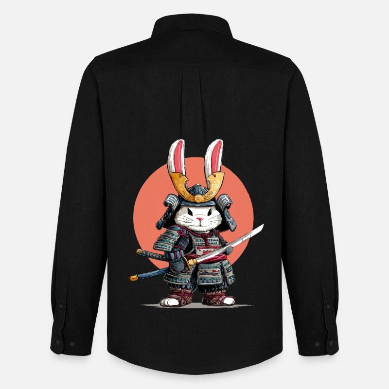 Hasen-Samurai-Krieger - Männer Oxford Hemd von Stanley/Stella - Schwarz