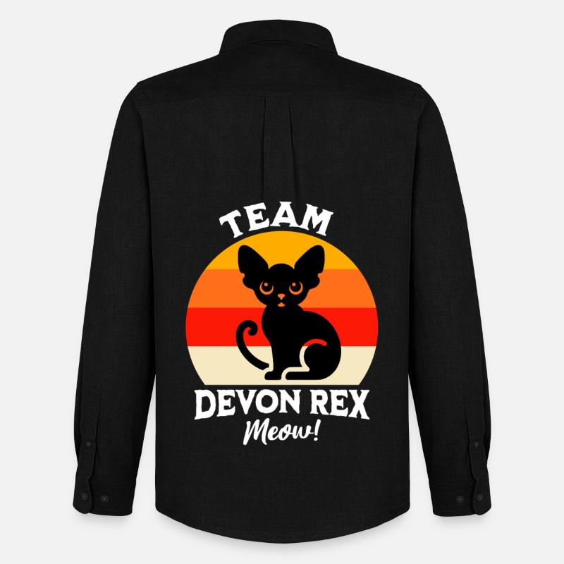 Team Devon Rex - Männer Oxford Hemd von Stanley/Stella - Schwarz