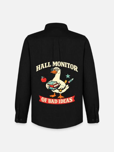 Goose with school humor - Men's Oxford Shirt by Stanley/Stella - black