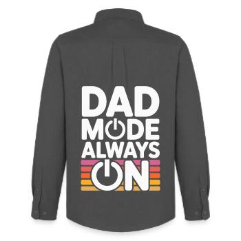 Papa mode toujours en activité Idée de cadeau drôle Père - Chemise Oxford homme Stanley/Stella - charbon - Dos - AI Model Male 185 dark (185cm)