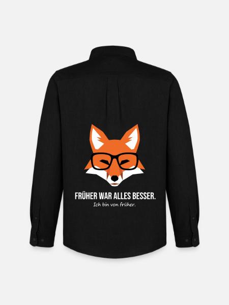 Früher war alles besser - Männer Oxford Hemd von Stanley/Stella - Schwarz